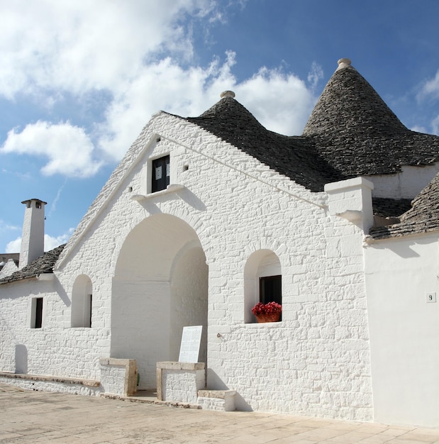 Alberobello Puglia Region South of Italy Trulli di Alberobello Traditional roofs of the Trulli original and old houses of this region UNESCO heritage site