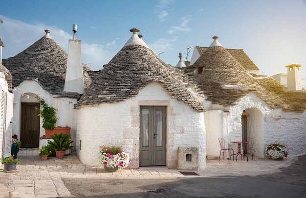 Alberobello town in Italy famous for its hictoric trullo houses