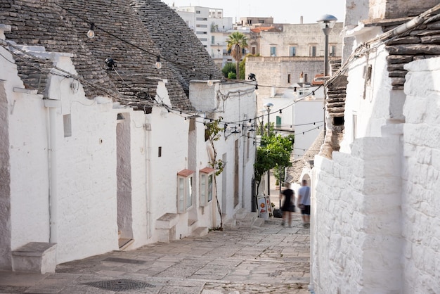 Alberobello town in Italy famous for its hictoric trullo houses