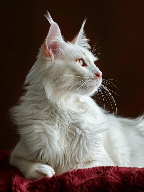 Photo albino cat studio photography of an animal in white color