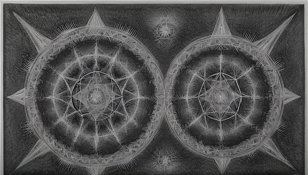 Albrecht Drer's Intricate Fractal Mythical Symmetry and Future Engineering Monochrome Abstract