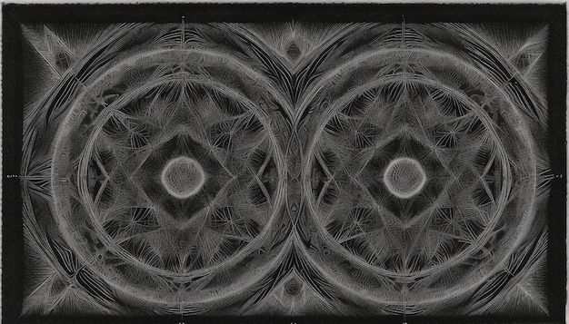 Albrecht Drer's Intricate Fractal Mythical Symmetry and Future Engineering Monochrome Abstract