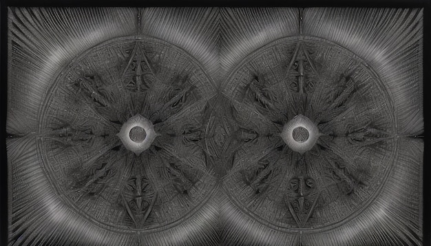 Albrecht Drer's Intricate Fractal Mythical Symmetry and Future Engineering Monochrome Abstract