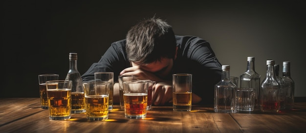 Alcohol awareness day image showing a drunk man seeking change and improvement