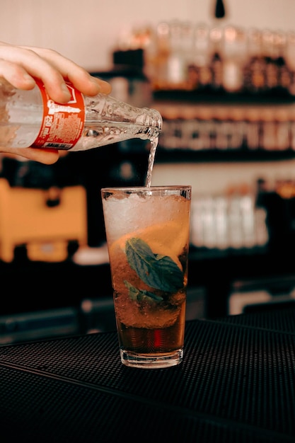 Alcohol cocktail drink on the table in restaurant