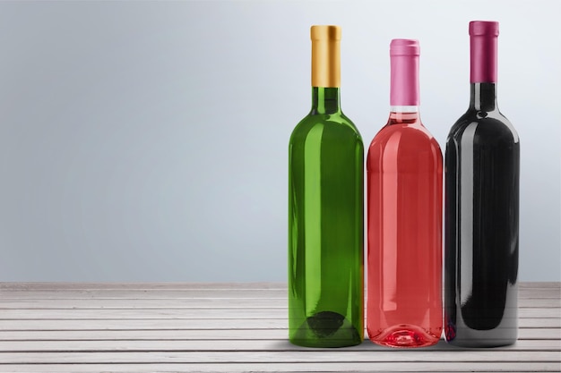 Alcohol drinks bottles isolated on  background