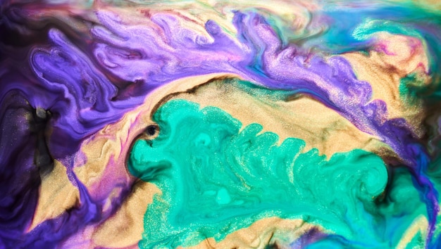 Alcohol ink multicolored luxury background sparkling paints in water marble texture