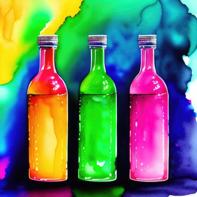 Alcoholic cocktail watercolor rgb