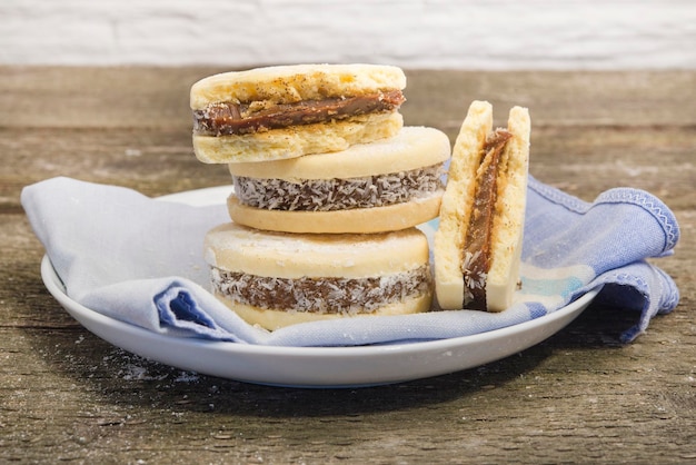 Alfajores delicious traditional argentine sandwich cookies