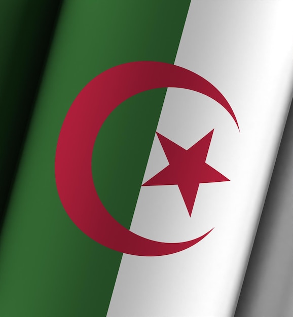 Algeria flag dramatic background full