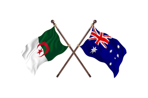 Algeria versus Australia Two Flags