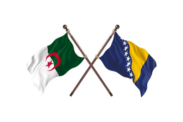 Algeria versus Bosnia and Herzegovina Two Flags