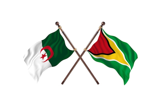 Algeria versus Guyana Two Flags