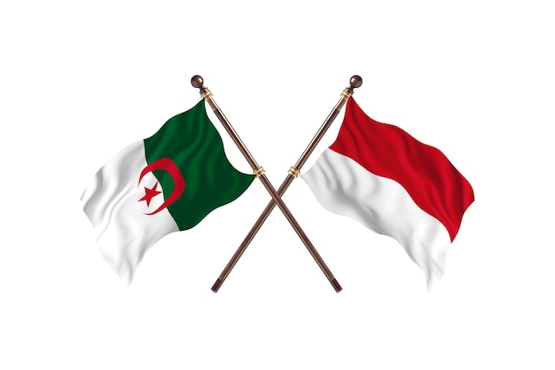 Algeria versus Indonesia Two Flags