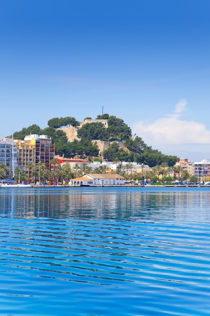 Alicante Denia view from blue calm sea