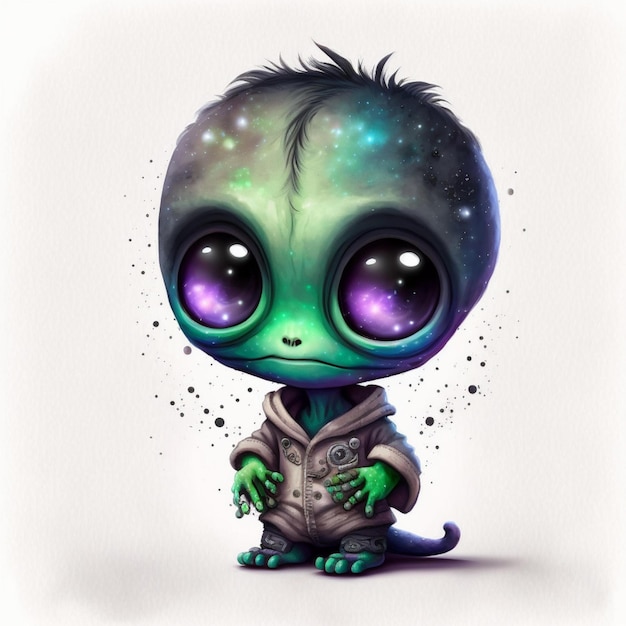 Alien Chibi Abstract Galaxy Watercolor Hyperrealistic 15