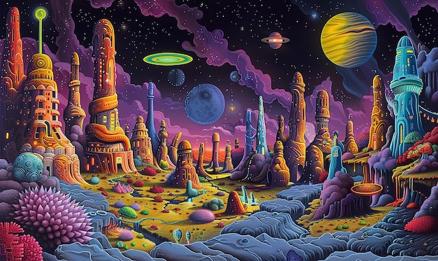 alien city in the art style