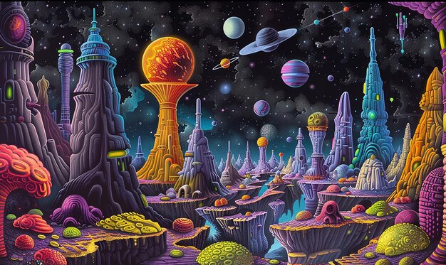 alien city in the art style