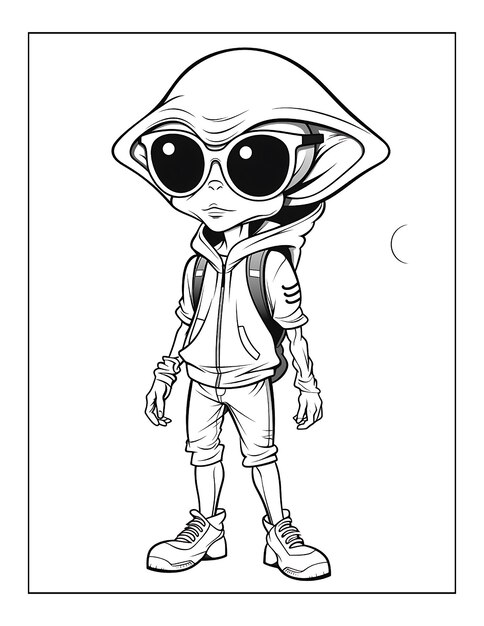 Alien Drawing Coloring Pages for KDP