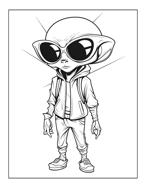 Alien Drawing Coloring Pages for KDP