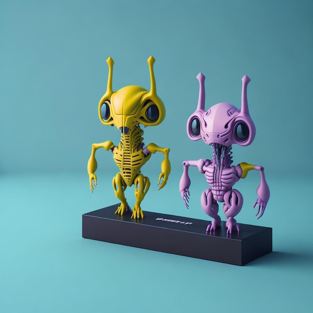 Alien mascot toy model created with artificial intelligence