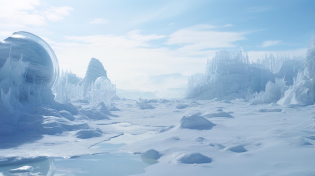 Alien planet Frozen Extraterrestrial Landscape