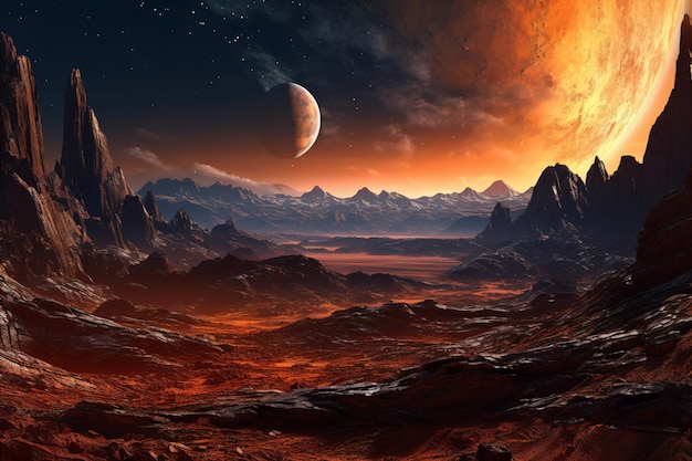 an alien planet landscape