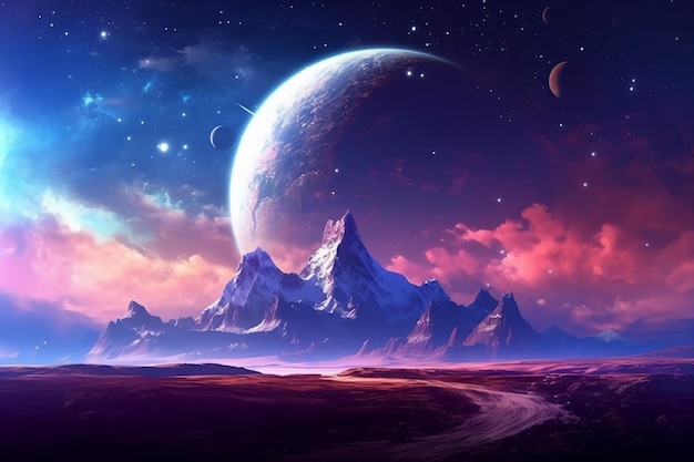 The alien planet in space