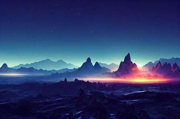 Alien planet surface nature landscape