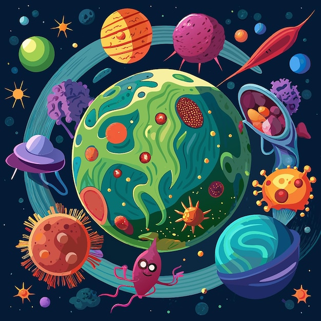 Alien Worlds Within Texture and Form of Bacteria