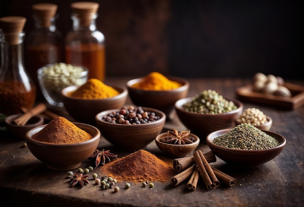 All Kinds of Spices on the Table