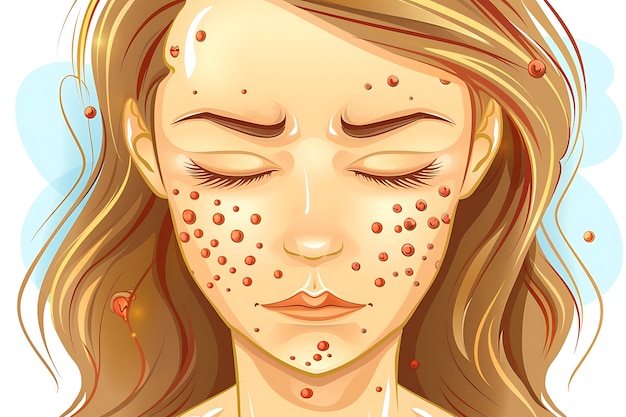 All Type of acne icon from facial skin of woman Illustration about dermatology diagram