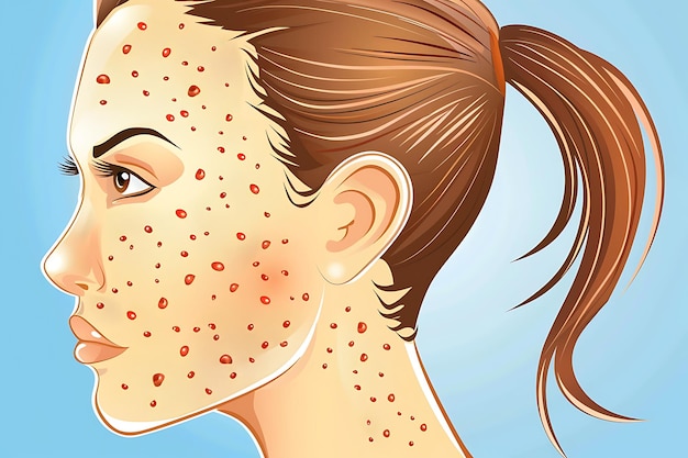 All Type of acne icon from facial skin of woman Illustration about dermatology diagram