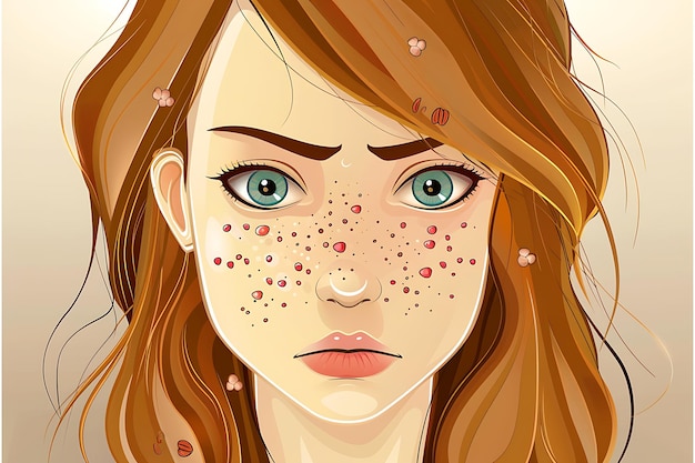 All Type of acne icon from facial skin of woman Illustration about dermatology diagram