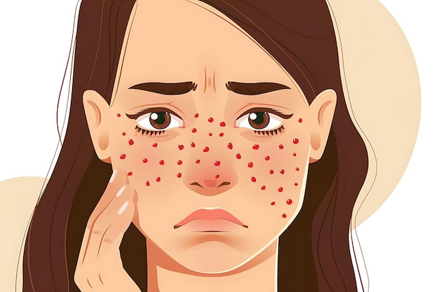 All Type of acne icon from facial skin of woman Illustration about dermatology diagram