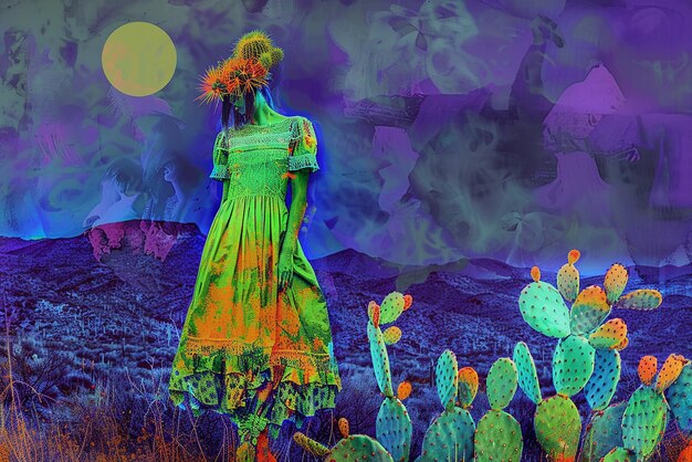 Allegorical Cactus Dress with a Face