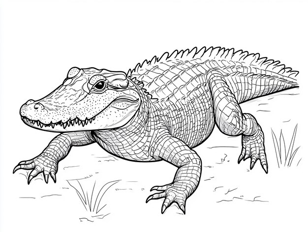 Photo alligator coloring page