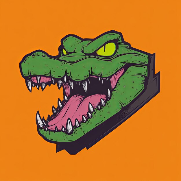 Photo alligator head vector mascot character of a cartoonstyle bird with exaggerated features and a vibrant