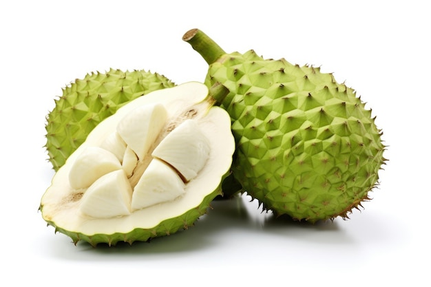 The Allure of Soursop on a Blank Canvas Isolated On White Background