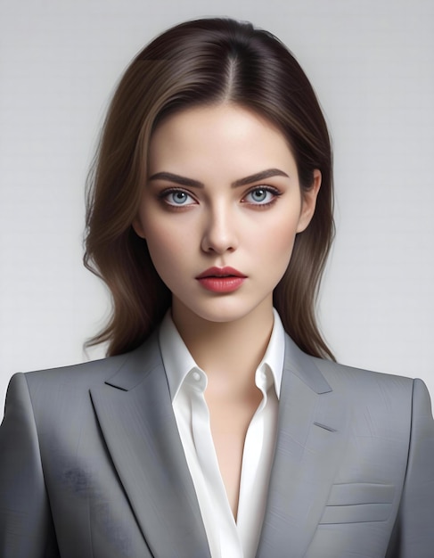 Alluring woman wearing sexy business suit high quality portrait isolated on a background