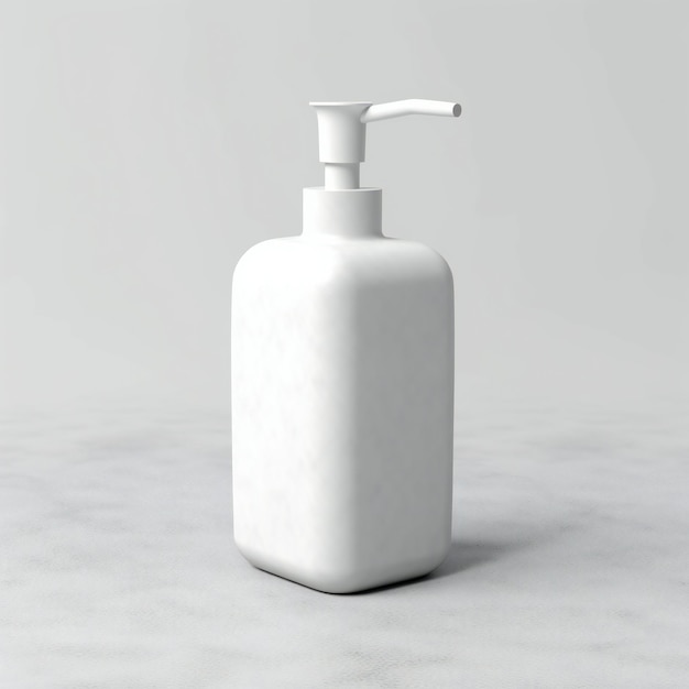 AllWhite Soap Bottle Mockup on Clean White Surface