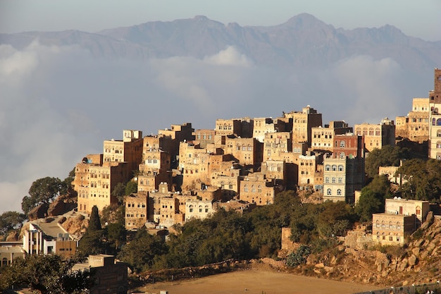 AlMahwit village in mountains Yemen