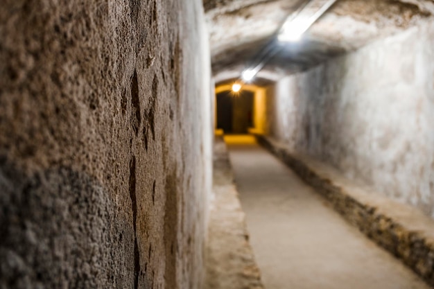 Almeria Spain December 29 2022 Civil War shelters tunnels used during the Spanish Civil War where the local population sought protection from numerous bombings