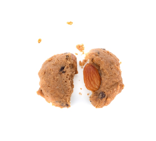 Almond cookies isolated on white background