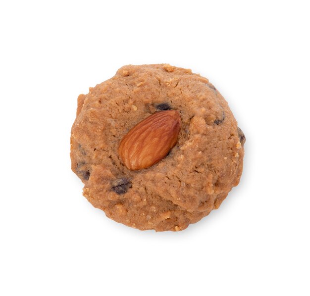 Almond cookies isolated on white background