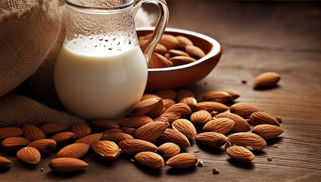 Almond Milk and Almond Nuts