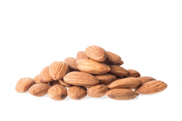 Almonds, close up, isolated