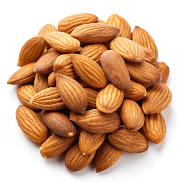 Almonds isolated on the white background