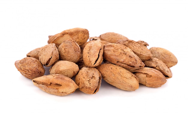 Almonds isolated on white background