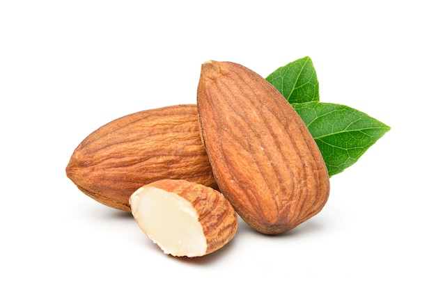 Almonds isolated on white background